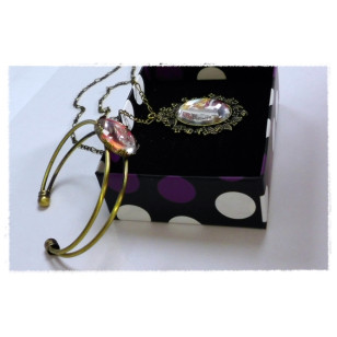 Fortune Arterial フォーチュン アテリアル Erika Sendo Anime Cabochon Bronze Necklace and Bracelet Set